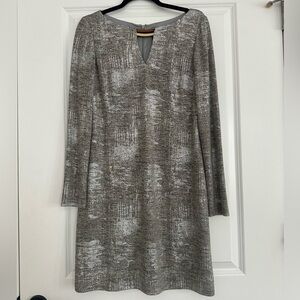 Vince Camuto Textured Gray Long Sleeve Dress